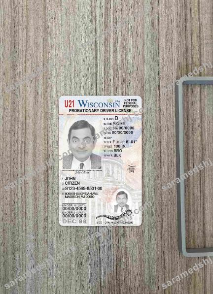 USA Wisconsin driving license under 21 photolook FRONT